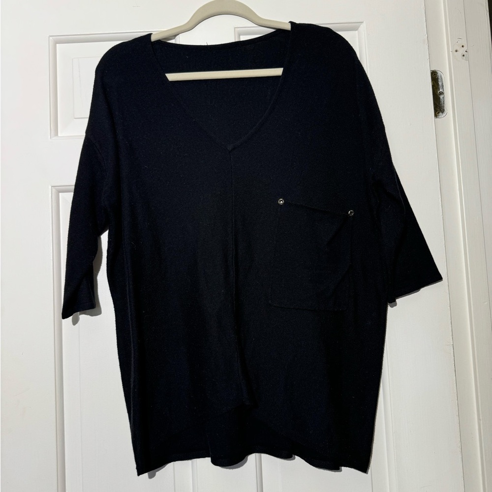 Black Front Pocket Sweater